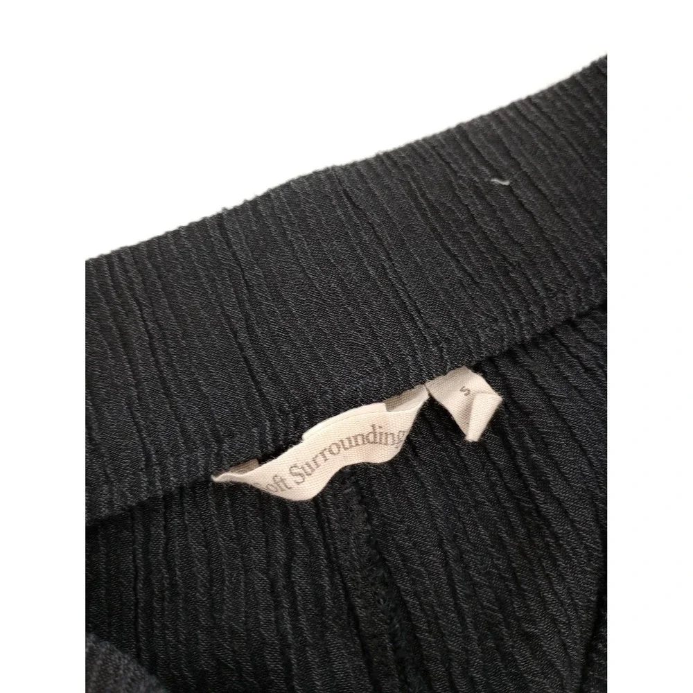 Soft Surroundings Pants Women S Black Ribbed Knit Button Hem